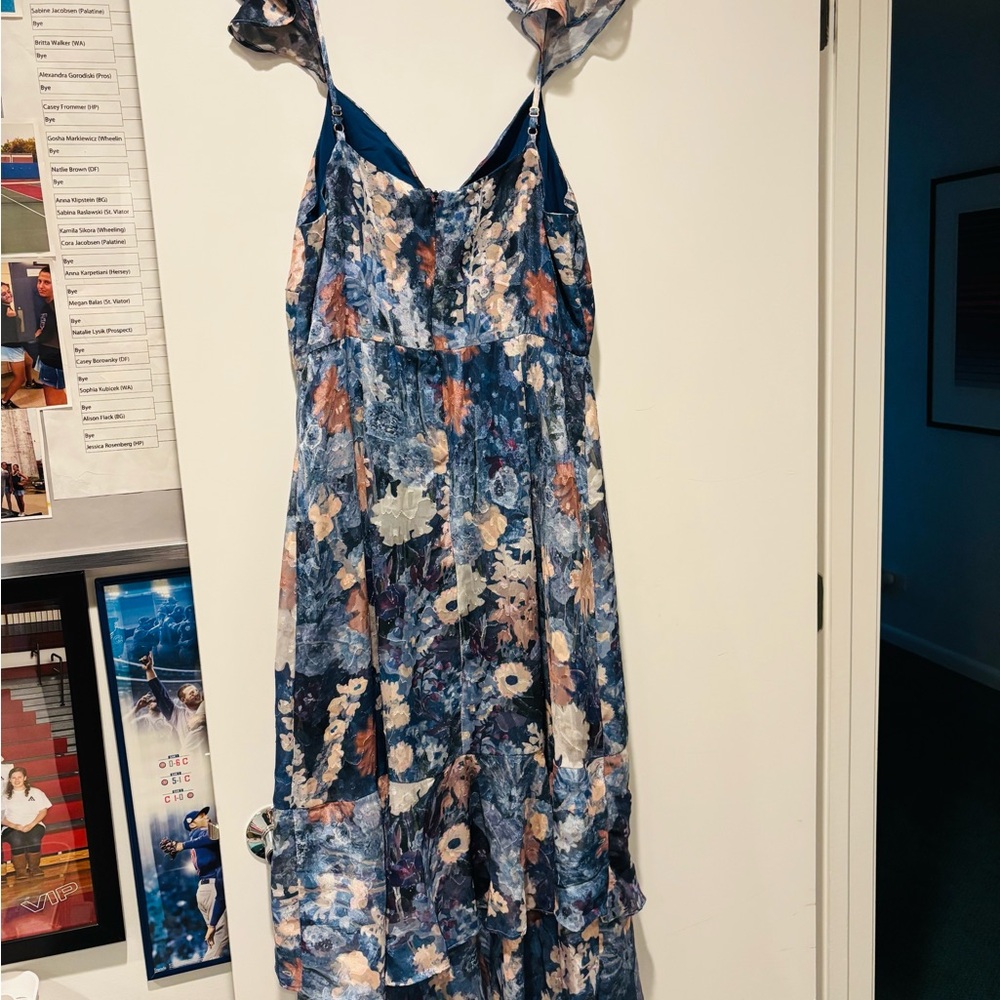 ANTHROPOLOGIE Blue Floral Maxi Dress - Picture 8 of 8
